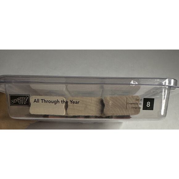 Stampin’Up All Through the Year Wood Stamp Set of 8 Heart Cherry Flower Star - Picture 2 of 4